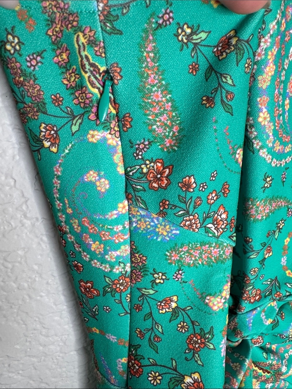 NWT Hale Bob One Shoulder Paisley Maxi Dress Large Slit - Picture 7 of 9
